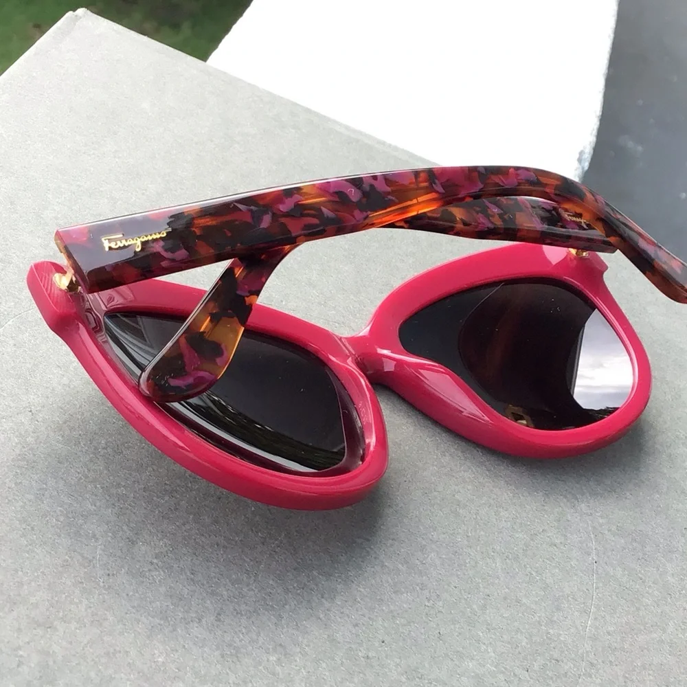Salvatore Ferragamo Women's Maroon Cateye Sunglasses SF675S 512 with Case